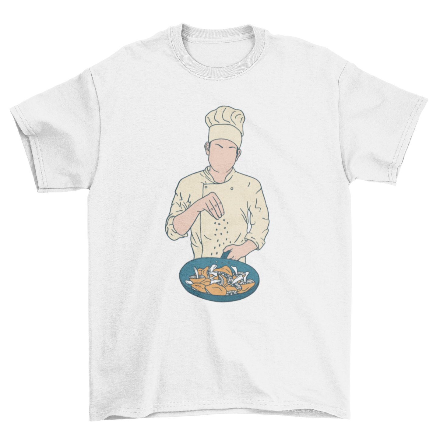 Chef salting mushrooms t-shirt