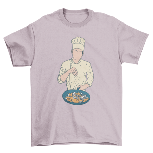 Chef salting mushrooms t-shirt