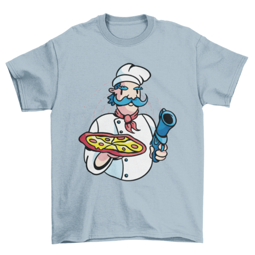 Pizza chef gun t-shirt