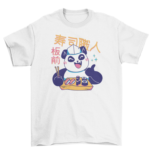 Panda kawaii sushi chef t-shirt