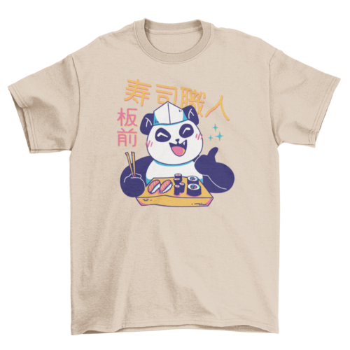 Panda kawaii sushi chef t-shirt